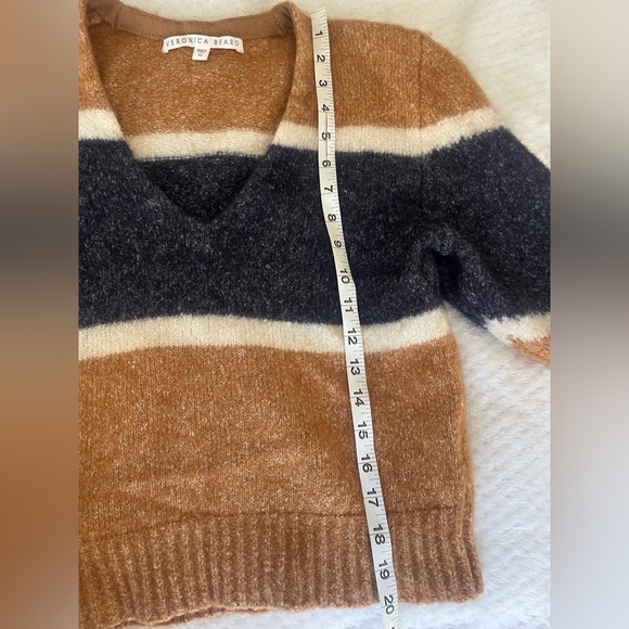 Veronica Beard Emilia Striped V-Neck Sweater - Picture 11 of 11